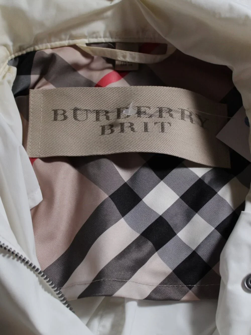 Burberry Brit White Removable Hooded Belted Trench Jacket Coat US 8 UK 10 IT 42 - Picture 9 of 14